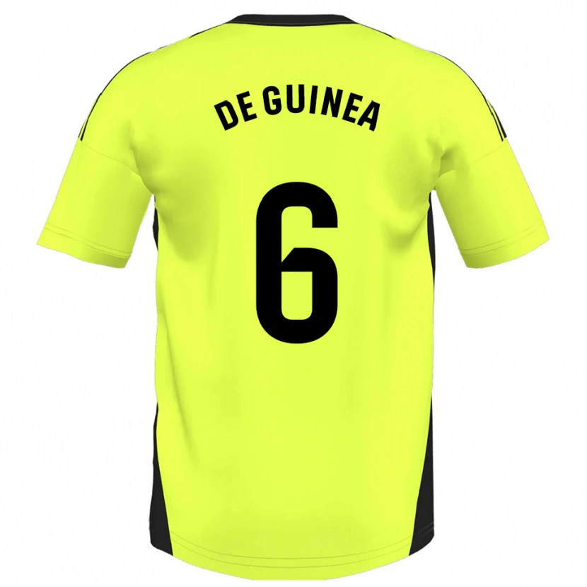 Danxen Kinderen Asier Ortiz De Guinea #6 Fluorescerend Geel Uitshirt Uittenue 2025/26 T-Shirt