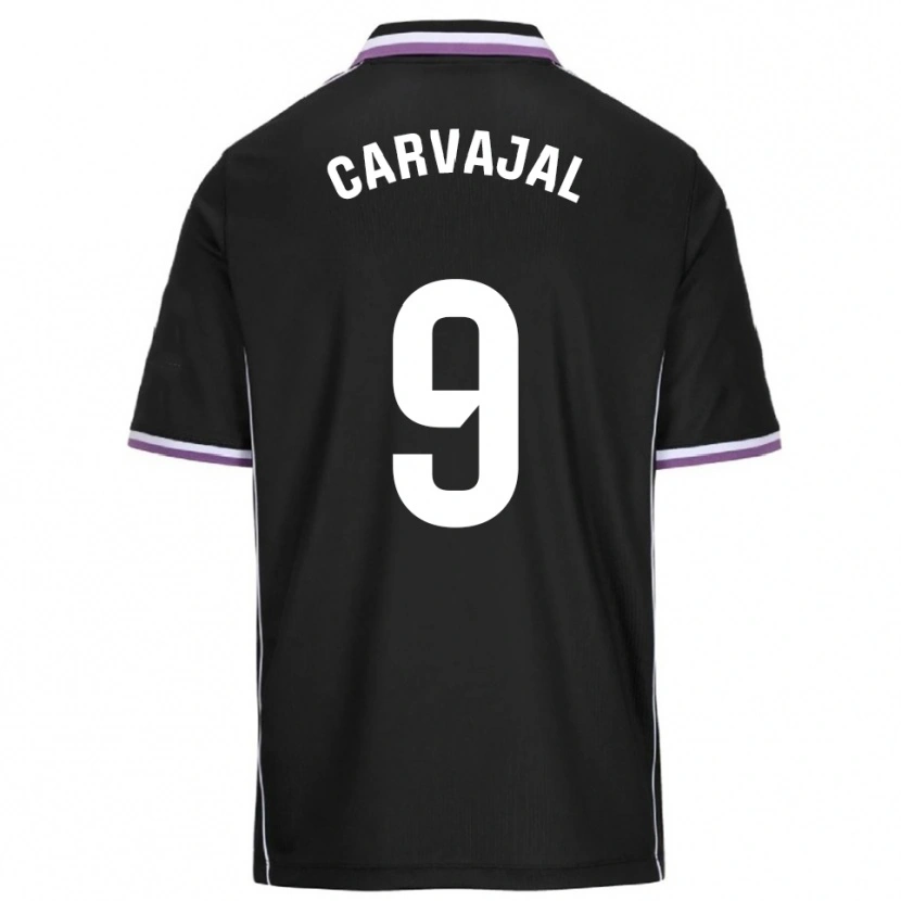 Danxen Kinderen Ángel Carvajal #9 Paars Zwart Uitshirt Uittenue 2025/26 T-Shirt