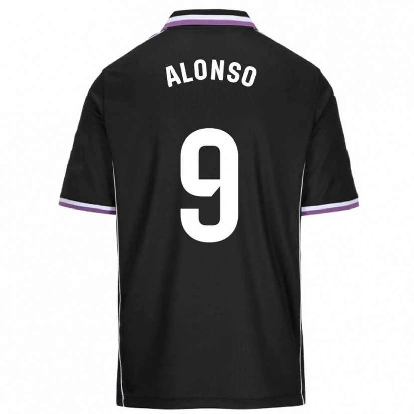 Danxen Kinderen María Alonso Hidalgo #9 Paars Zwart Uitshirt Uittenue 2025/26 T-Shirt