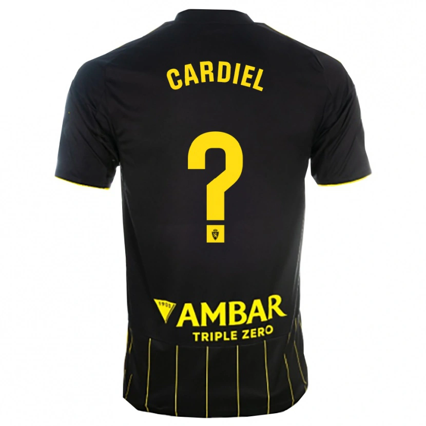 Danxen Kinderen Manu Cardiel #0 Zwart Geel Uitshirt Uittenue 2025/26 T-Shirt