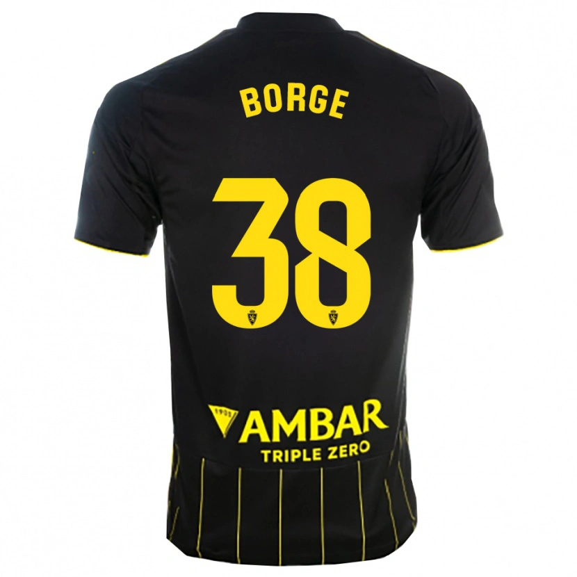 Danxen Kinderen Andrés Borge #38 Zwart Geel Uitshirt Uittenue 2025/26 T-Shirt