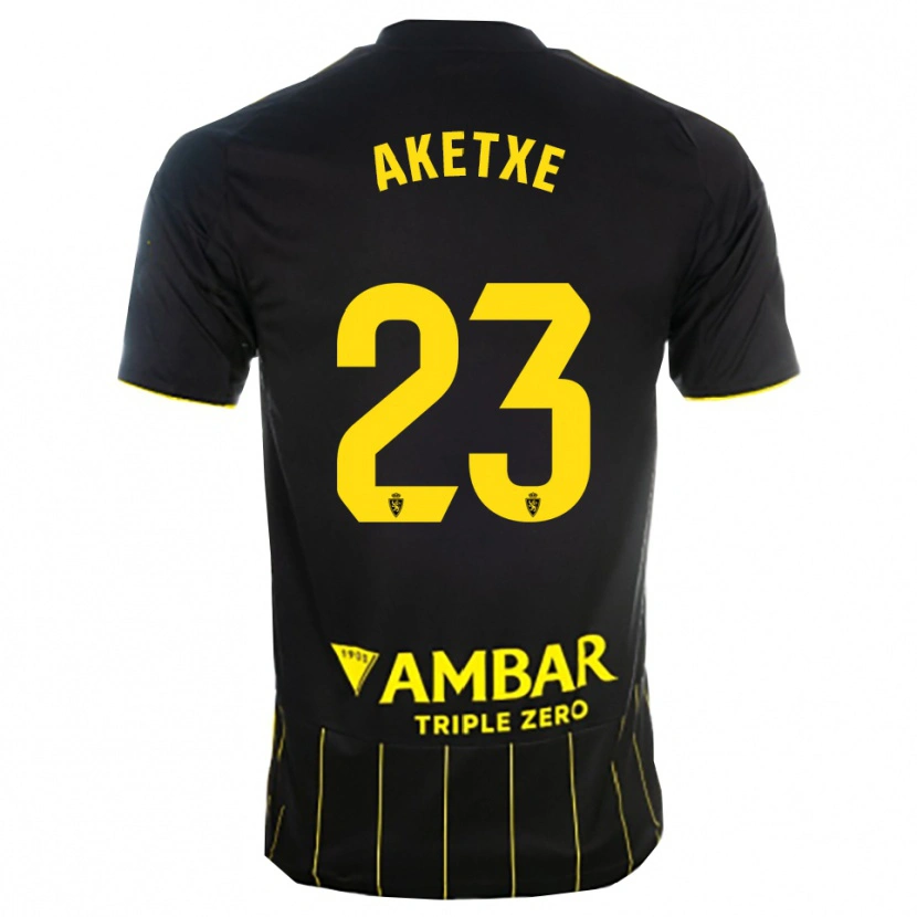 Danxen Kinderen Ager Aketxe #23 Zwart Geel Uitshirt Uittenue 2025/26 T-Shirt