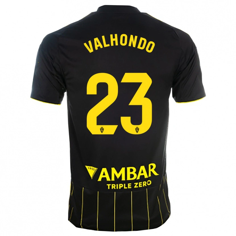Danxen Kinderen Marcos Valhondo #23 Zwart Geel Uitshirt Uittenue 2025/26 T-Shirt