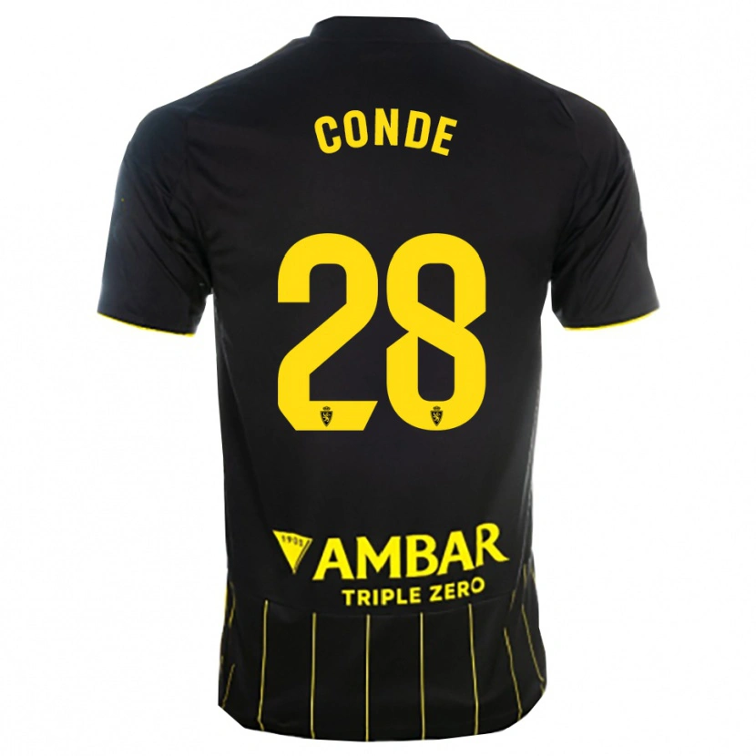 Danxen Kinderen Miguel Conde #28 Zwart Geel Uitshirt Uittenue 2025/26 T-Shirt