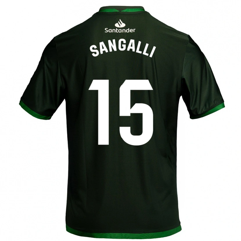 Danxen Kinderen Marco Sangalli #15 Donkergroen Uitshirt Uittenue 2025/26 T-Shirt