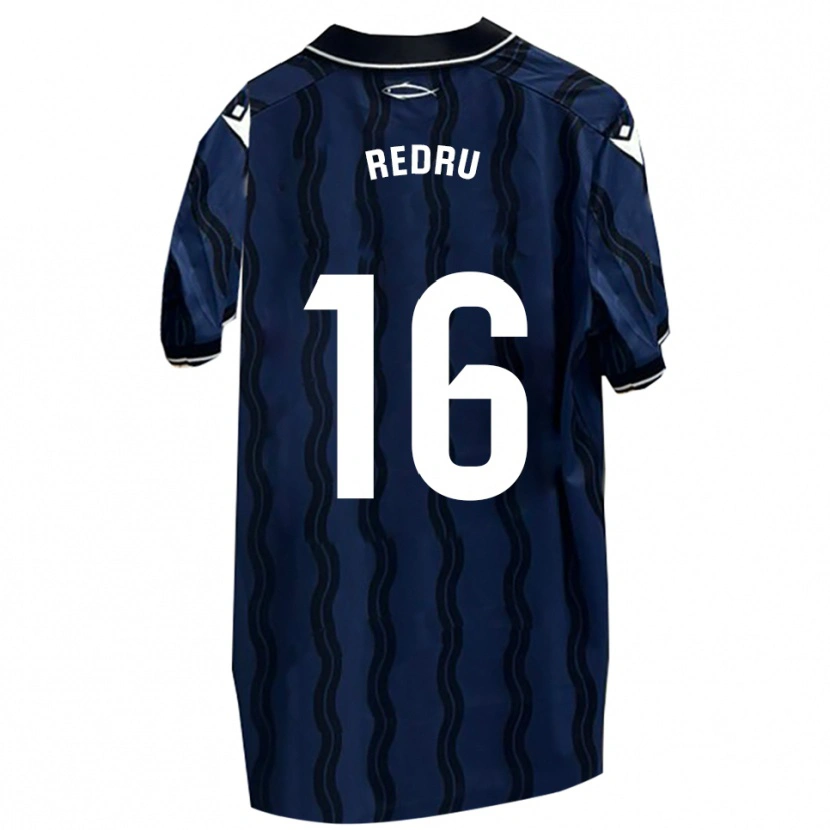 Danxen Kinderen Carlos Redru #16 Donkerblauw Zwart Uitshirt Uittenue 2025/26 T-Shirt