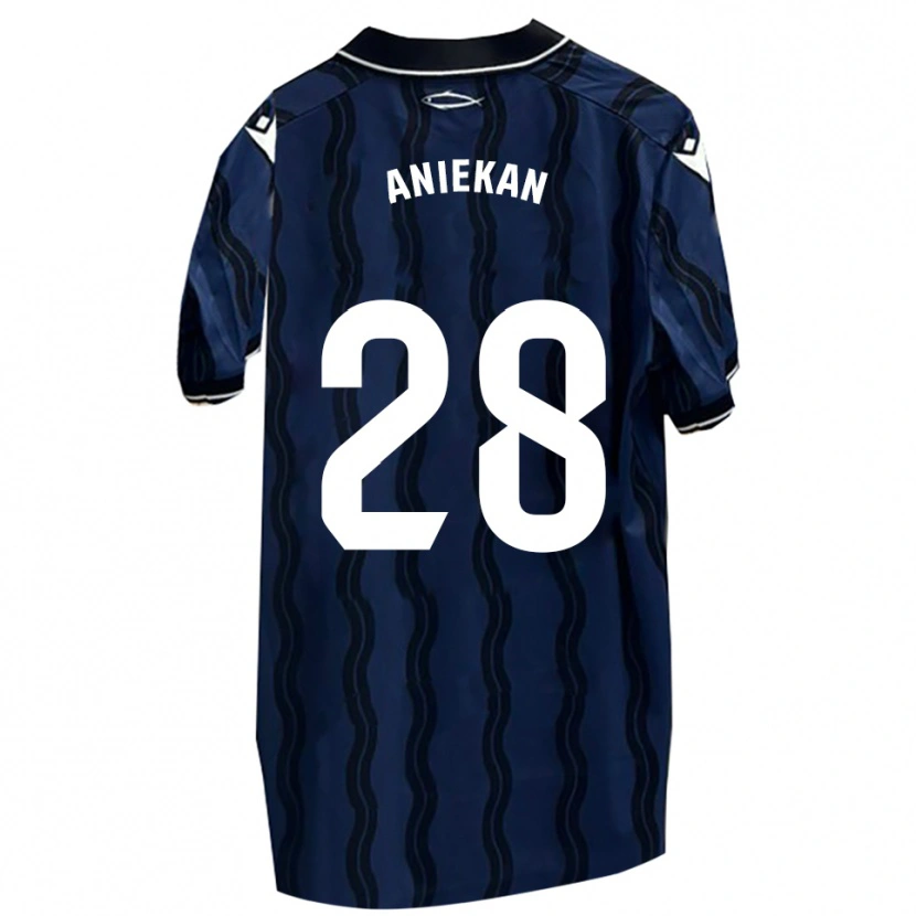 Danxen Kinderen Bless Aniekan #28 Donkerblauw Zwart Uitshirt Uittenue 2025/26 T-Shirt
