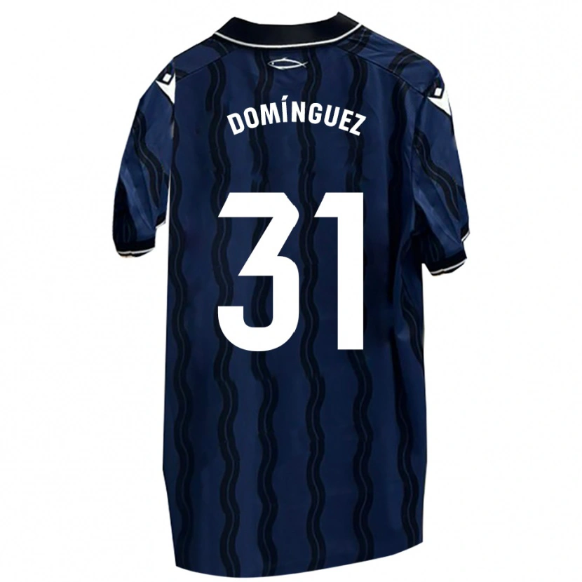 Danxen Kinderen Curro Domínguez #31 Donkerblauw Zwart Uitshirt Uittenue 2025/26 T-Shirt