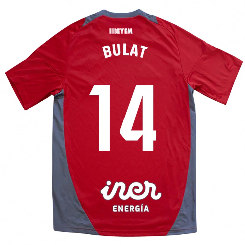 Danxen Kinderen Artiom Bulat #14 Rood Grijs Uitshirt Uittenue 2025/26 T-Shirt