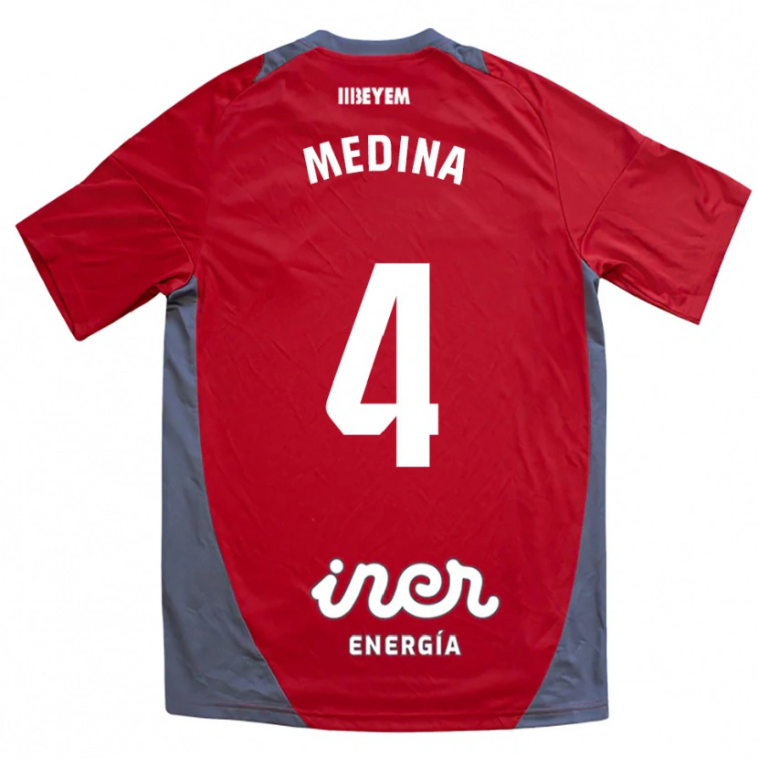 Danxen Kinderen Agus Medina #4 Rood Grijs Uitshirt Uittenue 2025/26 T-Shirt