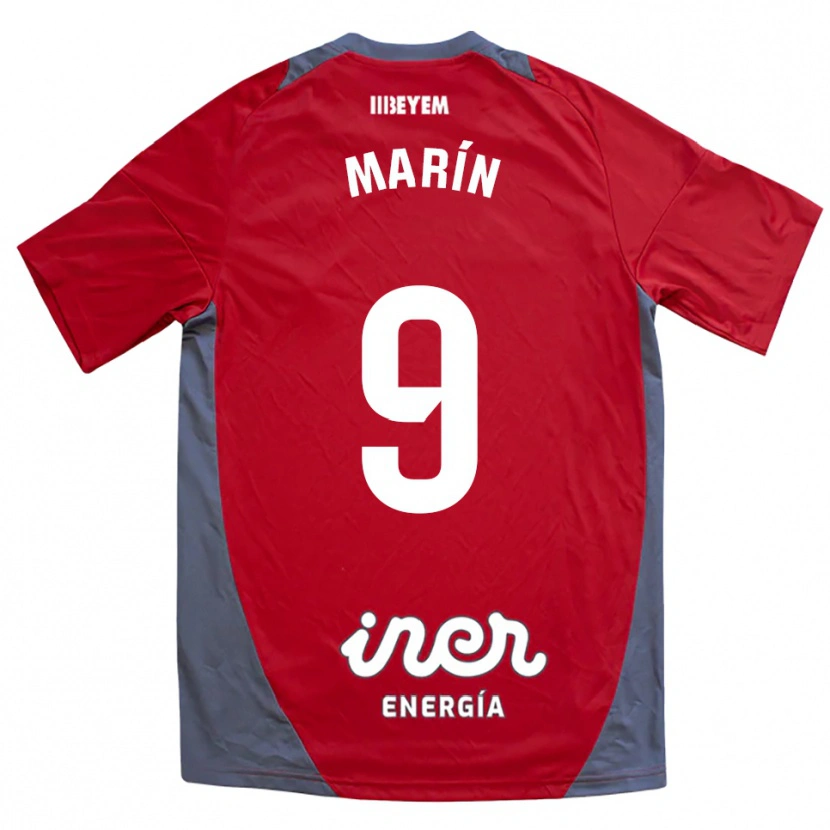 Danxen Kinderen Higinio Marín #9 Rood Grijs Uitshirt Uittenue 2025/26 T-Shirt