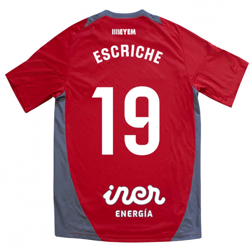 Danxen Kinderen Dani Escriche #19 Rood Grijs Uitshirt Uittenue 2025/26 T-Shirt