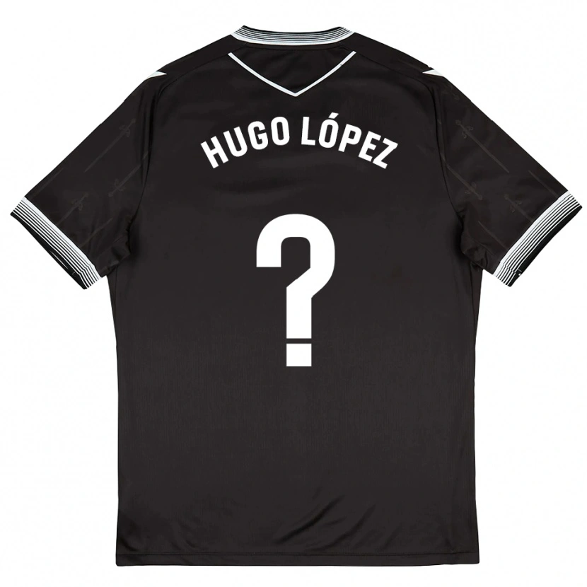 Danxen Kinderen Hugo López #0 Zwart Wit Uitshirt Uittenue 2025/26 T-Shirt