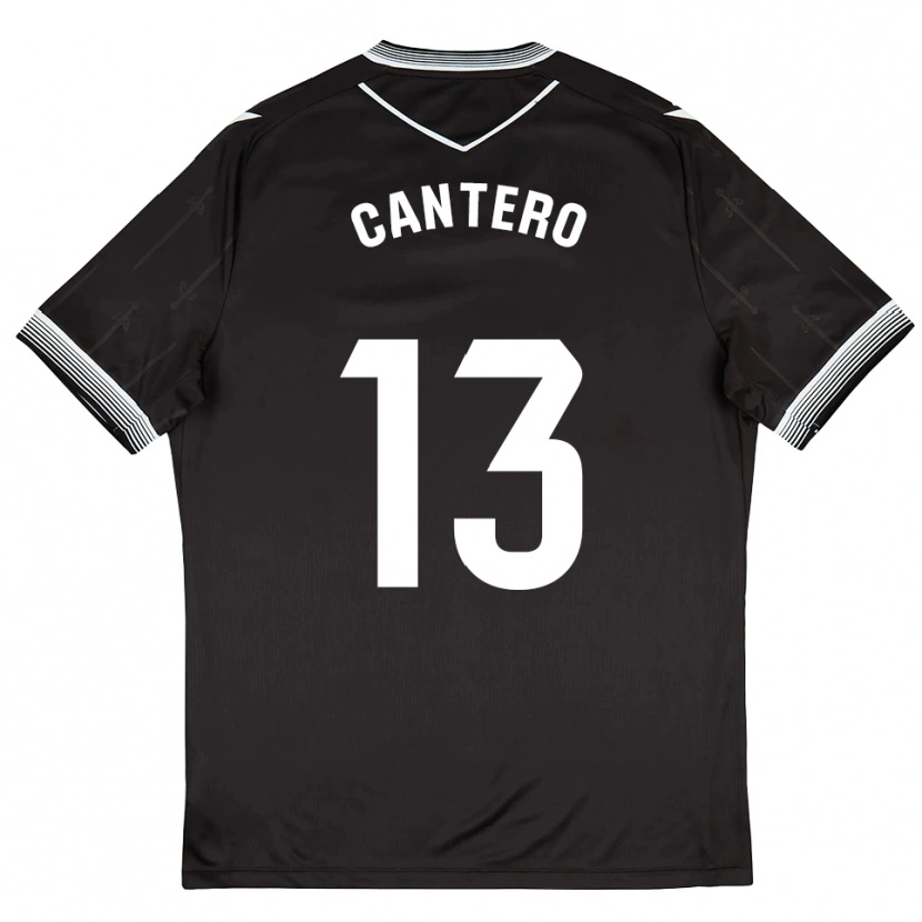 Danxen Kinderen Ander Cantero #13 Zwart Wit Uitshirt Uittenue 2025/26 T-Shirt