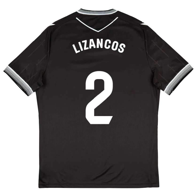 Danxen Kinderen Álex Lizancos #2 Zwart Wit Uitshirt Uittenue 2025/26 T-Shirt