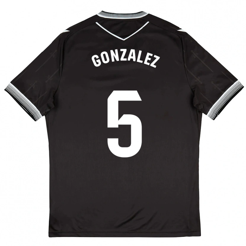 Danxen Kinderen Sergio González #5 Zwart Wit Uitshirt Uittenue 2025/26 T-Shirt