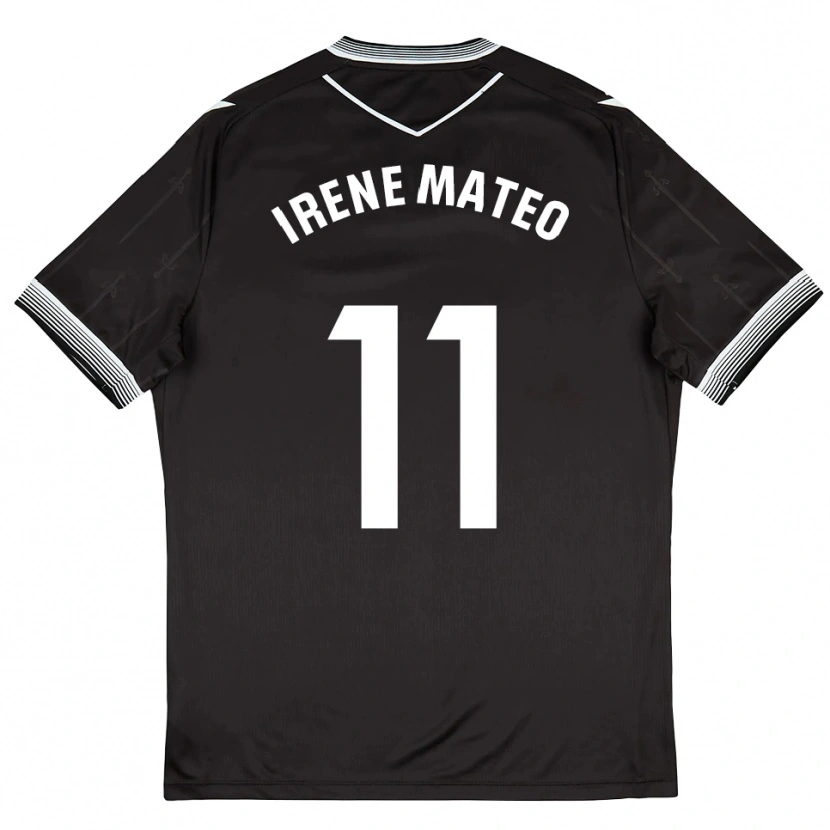 Danxen Kinderen Irene Mateo #11 Zwart Wit Uitshirt Uittenue 2025/26 T-Shirt