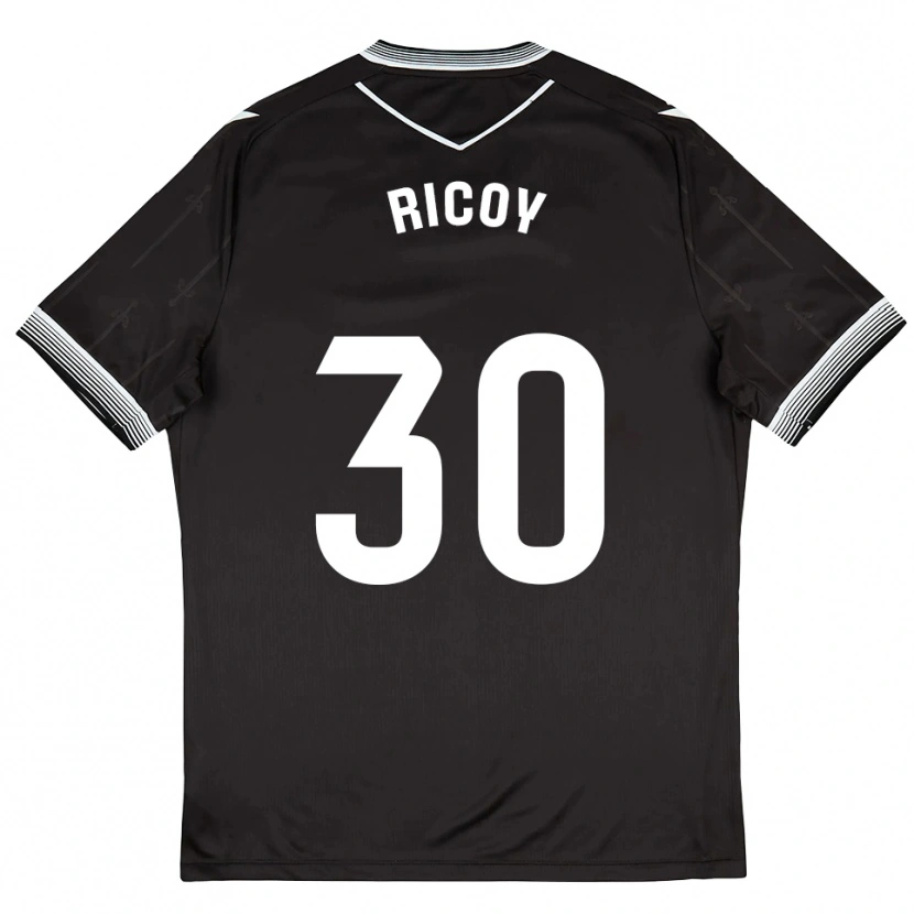 Danxen Kinderen Lucas Ricoy #30 Zwart Wit Uitshirt Uittenue 2025/26 T-Shirt