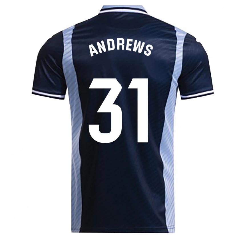 Danxen Kinderen George Andrews #31 Marineblauw Hemelsblauw Uitshirt Uittenue 2025/26 T-Shirt