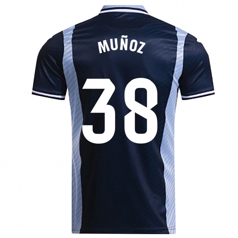 Danxen Kinderen Pablo Muñoz #38 Marineblauw Hemelsblauw Uitshirt Uittenue 2025/26 T-Shirt
