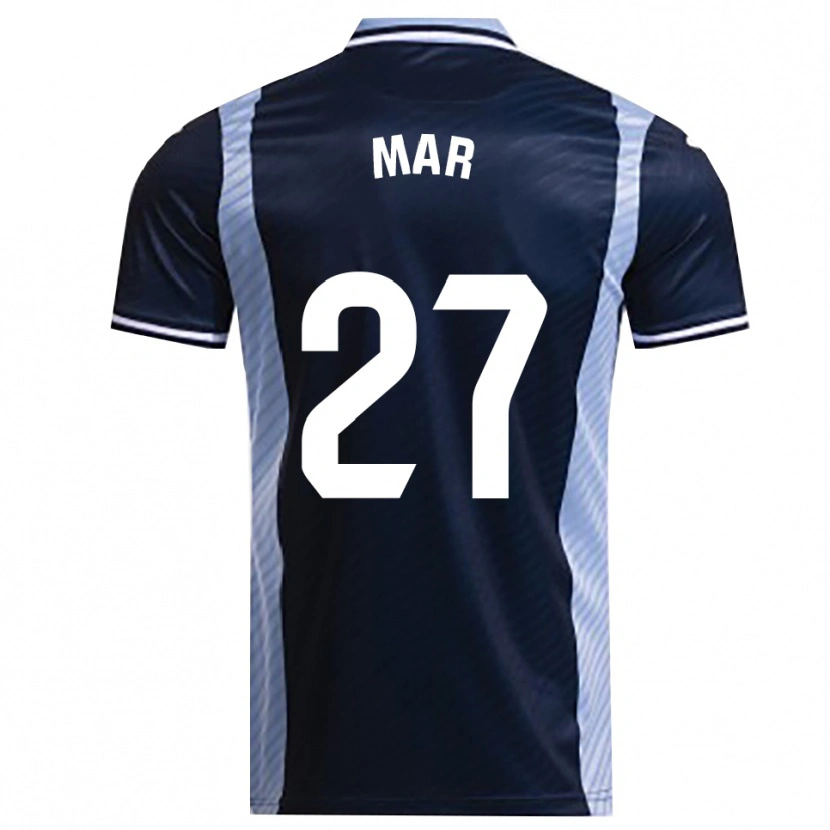 Danxen Kinderen Mar Gómez Orzaez #27 Marineblauw Hemelsblauw Uitshirt Uittenue 2025/26 T-Shirt