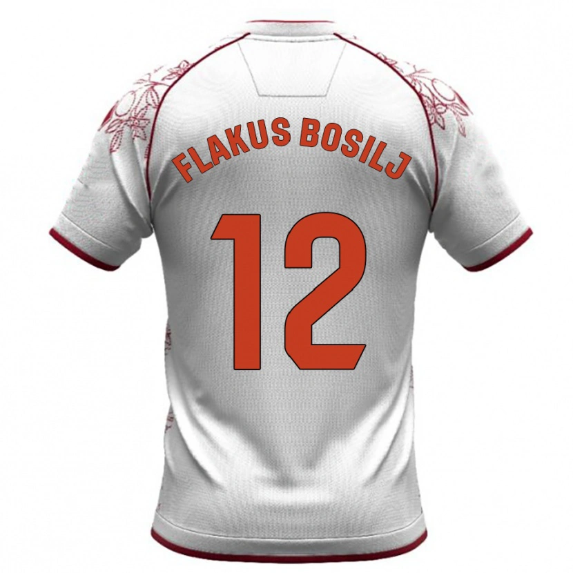 Danxen Kinderen David Flakus Bosilj #12 Wit Bordeau Uitshirt Uittenue 2025/26 T-Shirt