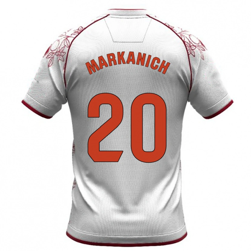 Danxen Kinderen Nick Markanich #20 Wit Bordeau Uitshirt Uittenue 2025/26 T-Shirt