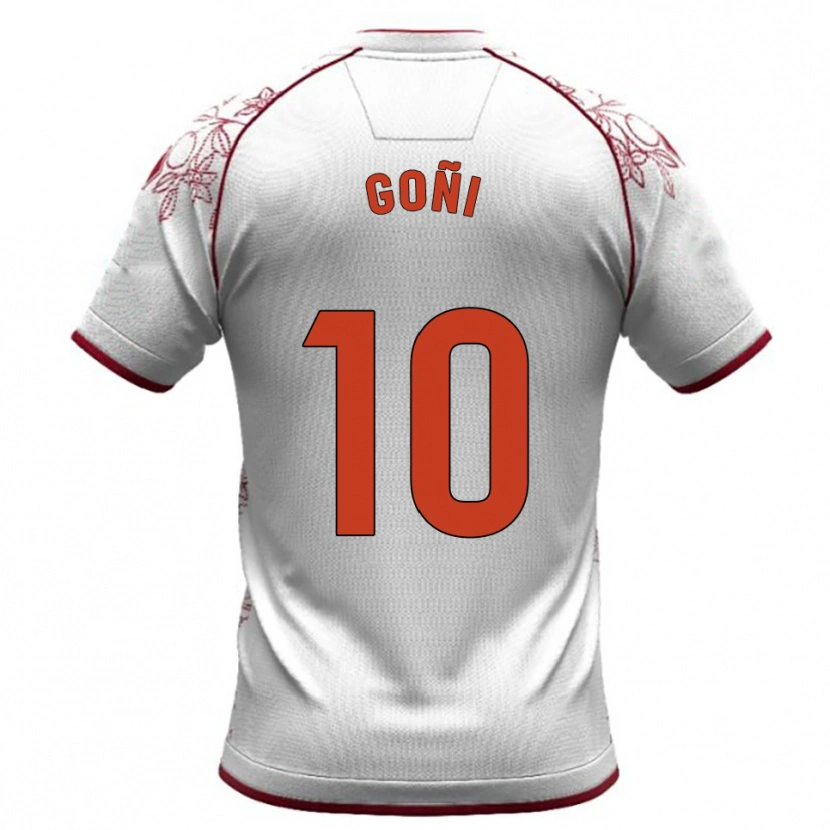 Danxen Kinderen Hugo Goñi #10 Wit Bordeau Uitshirt Uittenue 2025/26 T-Shirt