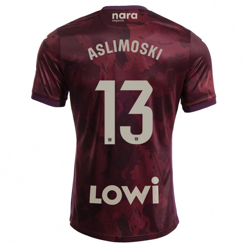 Danxen Kinderen Tomme Aslimoski #13 Bordeaux Wit Uitshirt Uittenue 2025/26 T-Shirt