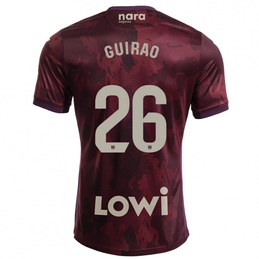 Danxen Kinderen Carlos Guirao #26 Bordeaux Wit Uitshirt Uittenue 2025/26 T-Shirt