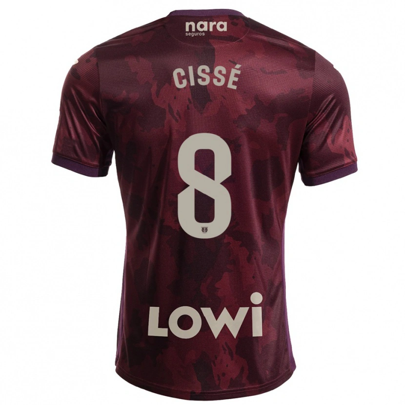 Danxen Kinderen Seydouba Cissé #8 Bordeaux Wit Uitshirt Uittenue 2025/26 T-Shirt