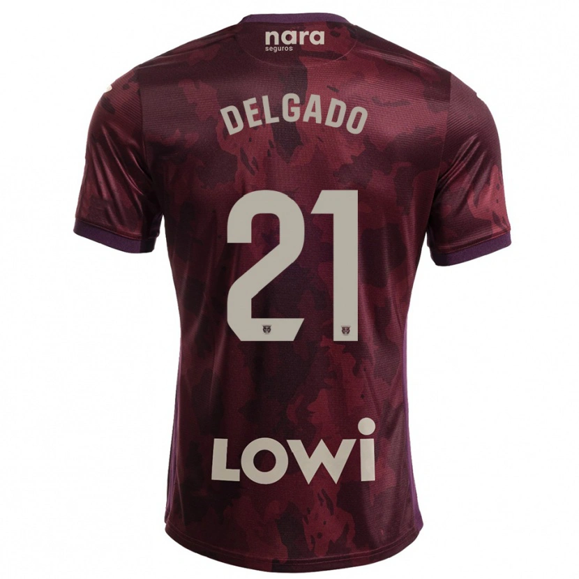 Danxen Kinderen Aarón Delgado #21 Bordeaux Wit Uitshirt Uittenue 2025/26 T-Shirt