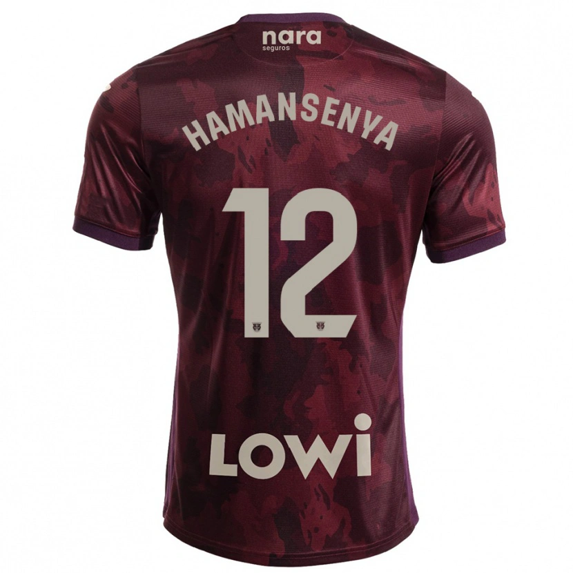 Danxen Kinderen David Hamansenya #12 Bordeaux Wit Uitshirt Uittenue 2025/26 T-Shirt
