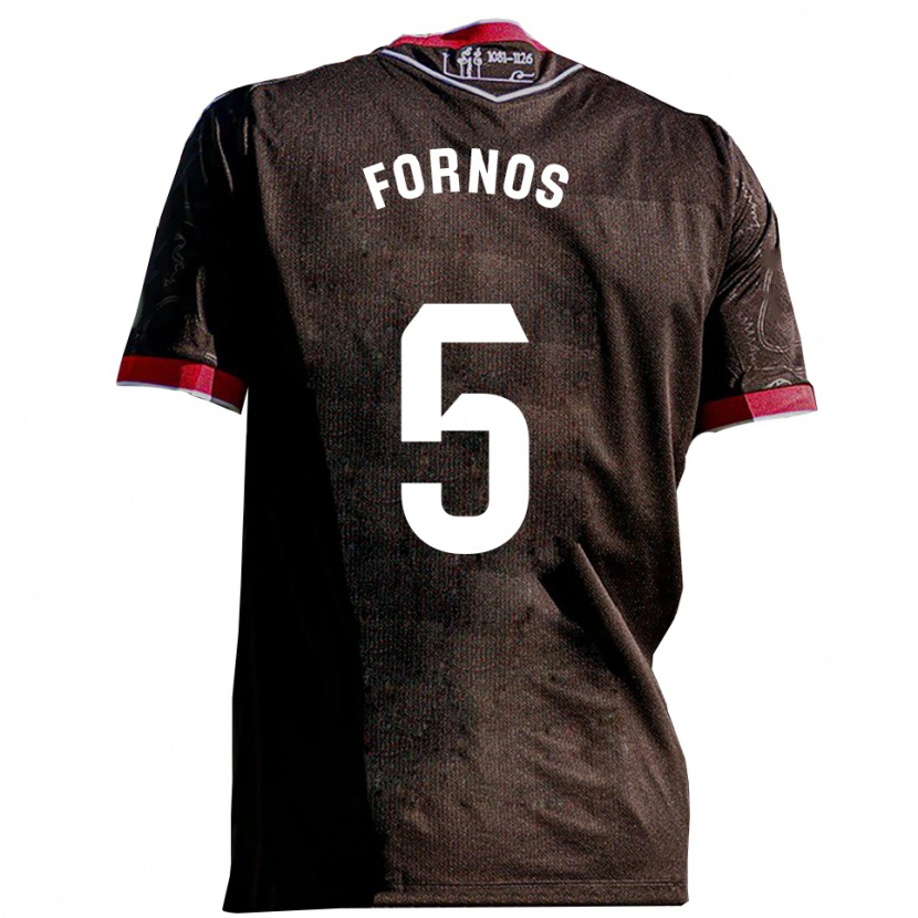 Danxen Kinderen Quique Fornos #5 Zwart Rood Uitshirt Uittenue 2025/26 T-Shirt