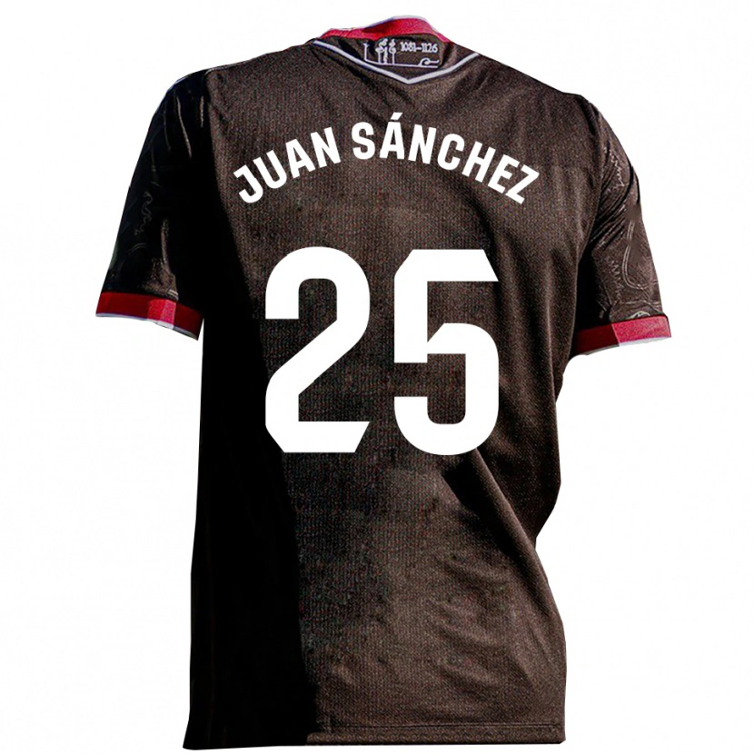 Danxen Kinderen Juan Sánchez #25 Zwart Rood Uitshirt Uittenue 2025/26 T-Shirt