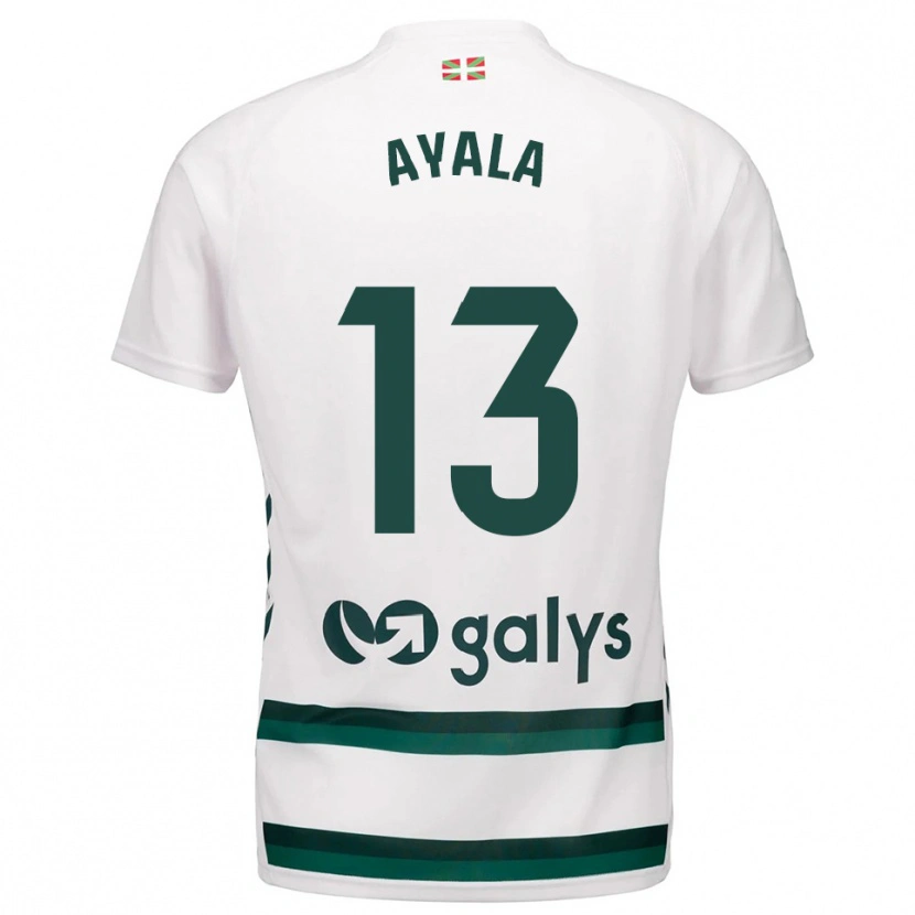 Danxen Kinderen Unai Ayala #13 Wit Groen Uitshirt Uittenue 2025/26 T-Shirt