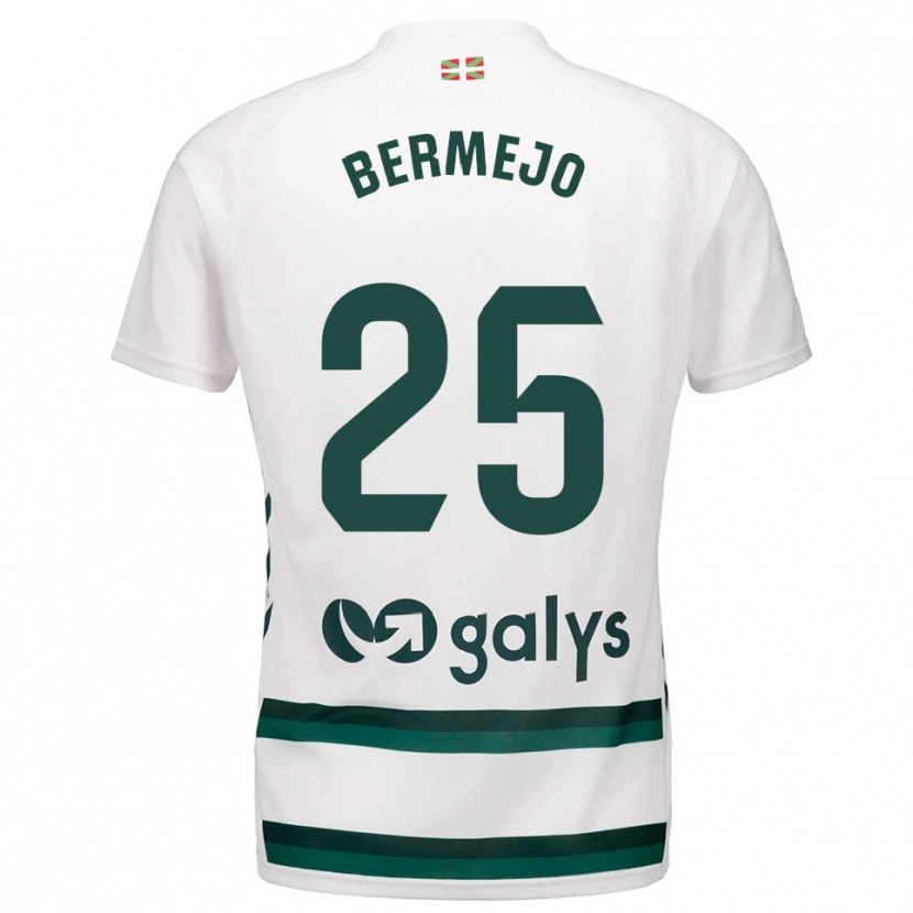 Danxen Kinderen Joseba Bermejo #25 Wit Groen Uitshirt Uittenue 2025/26 T-Shirt