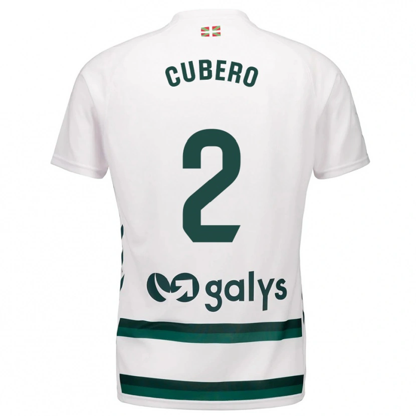 Danxen Kinderen Sergio Cubero #2 Wit Groen Uitshirt Uittenue 2025/26 T-Shirt