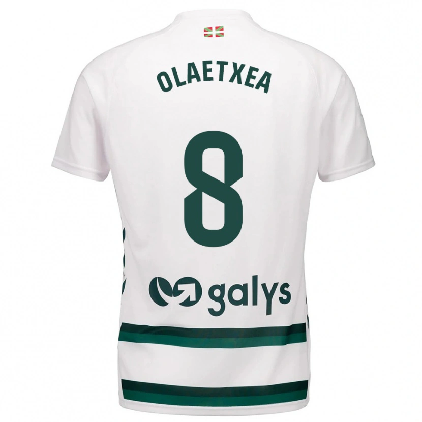 Danxen Kinderen Lander Olaetxea #8 Wit Groen Uitshirt Uittenue 2025/26 T-Shirt