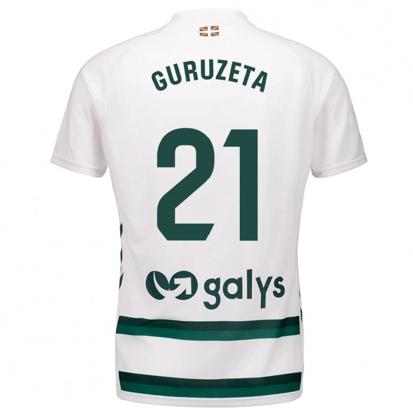 Danxen Kinderen Jon Guruzeta #21 Wit Groen Uitshirt Uittenue 2025/26 T-Shirt