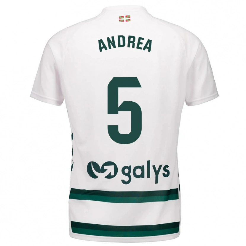Danxen Kinderen Andrea Sierra Larrauri #5 Wit Groen Uitshirt Uittenue 2025/26 T-Shirt