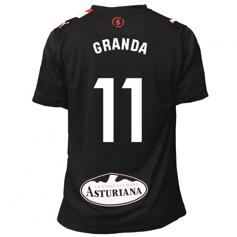 Danxen Kinderen Lucía Granda Ibañez #11 Zwart Wit Uitshirt Uittenue 2025/26 T-Shirt