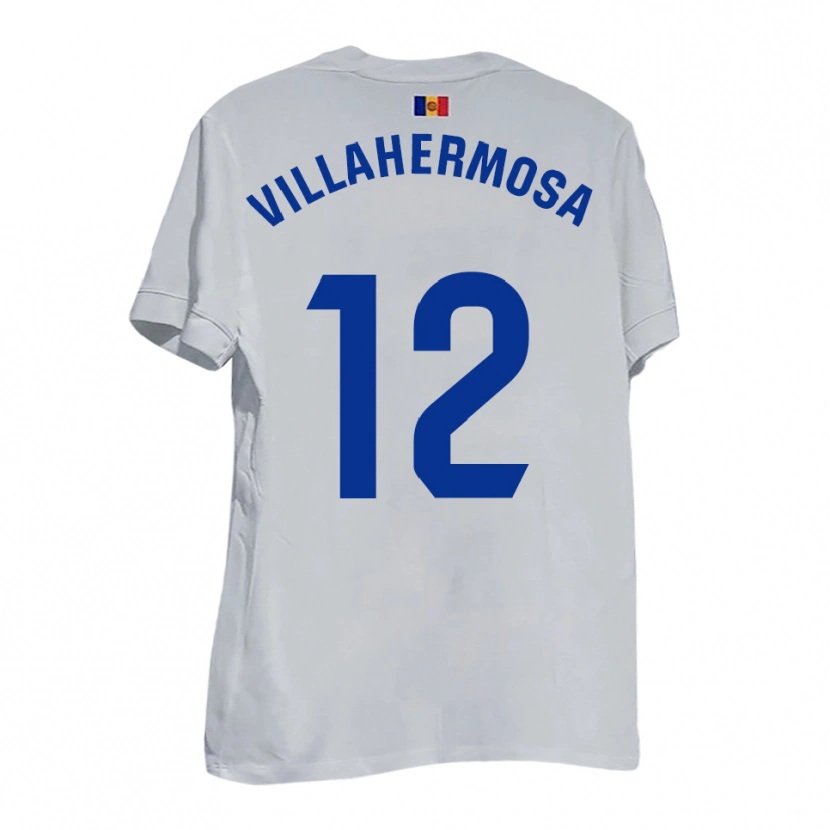 Danxen Kinderen Dani Villahermosa #12 Wit Blauw Geel Uitshirt Uittenue 2025/26 T-Shirt