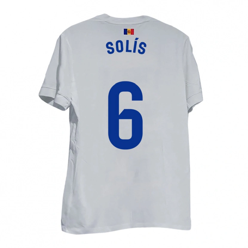 Danxen Kinderen Alberto Solís #6 Wit Blauw Geel Uitshirt Uittenue 2025/26 T-Shirt