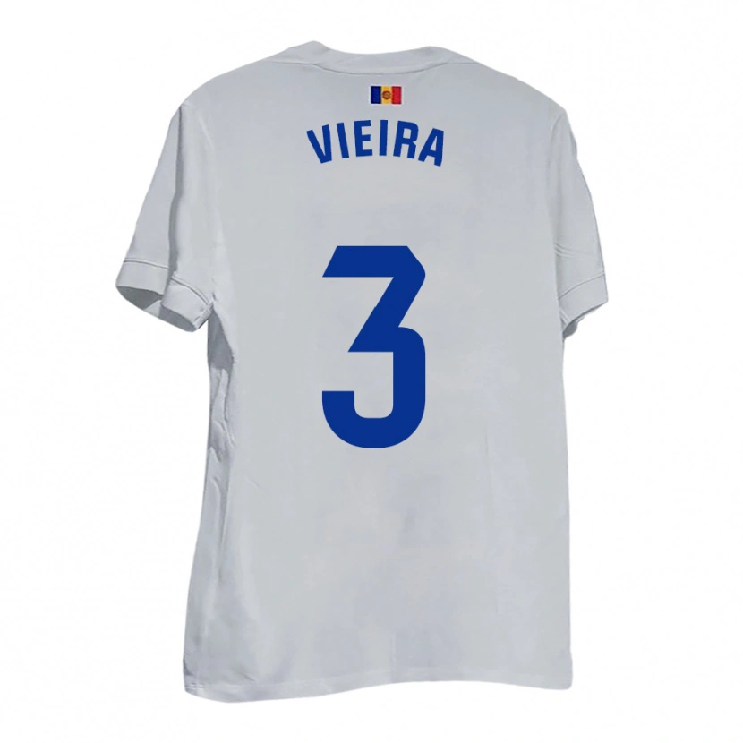 Danxen Kinderen Daniel Vieira #3 Wit Blauw Geel Uitshirt Uittenue 2025/26 T-Shirt
