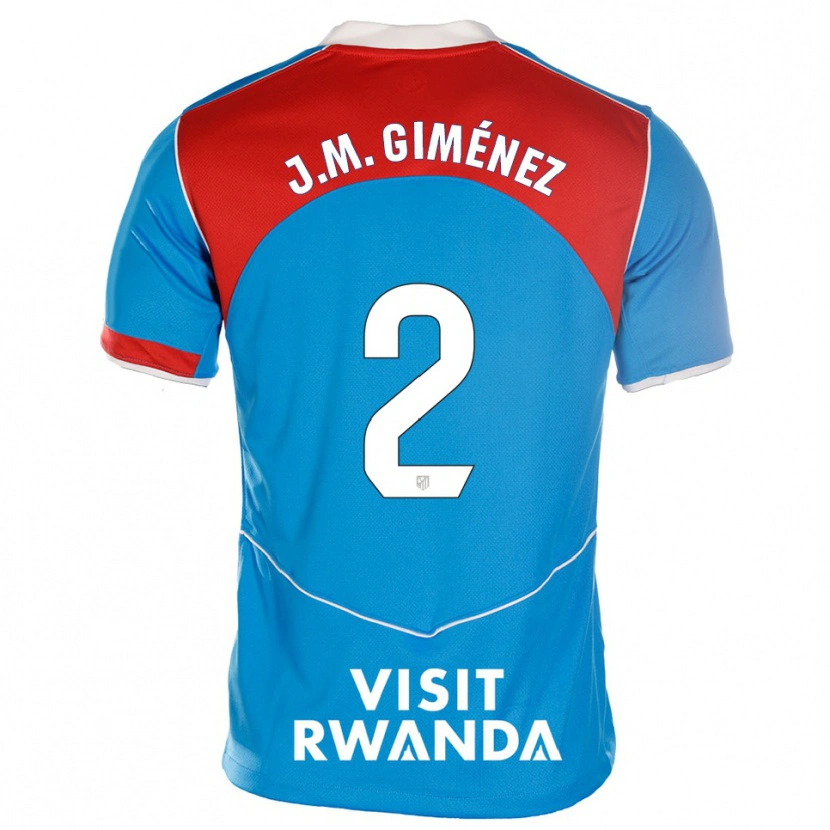 Danxen Kinderen José María Giménez #2 Blauw Wit Thuisshirt Derde Tenue 2025/26 T-Shirt