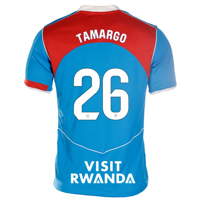 Danxen Kinderen Álvaro Tamargo #26 Blauw Wit Thuisshirt Derde Tenue 2025/26 T-Shirt