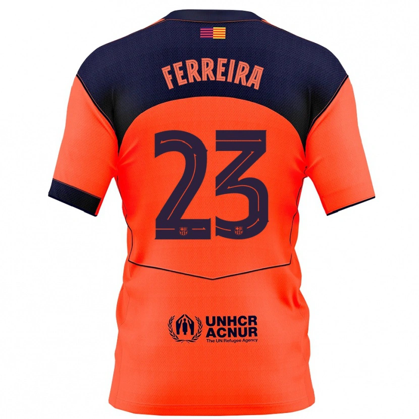 Danxen Kinderen Geyse Ferreira #23 Oranje Marineblauw Thuisshirt Derde Tenue 2025/26 T-Shirt