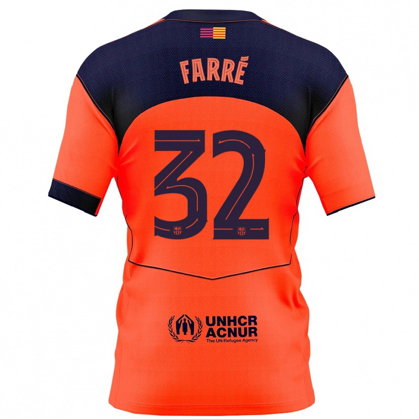 Danxen Kinderen Landry Farré #32 Oranje Marineblauw Thuisshirt Derde Tenue 2025/26 T-Shirt