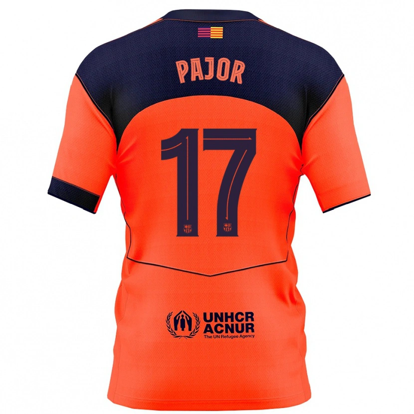 Danxen Kinderen Ewa Pajor #17 Oranje Marineblauw Thuisshirt Derde Tenue 2025/26 T-Shirt